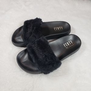 puma furry slides size 12